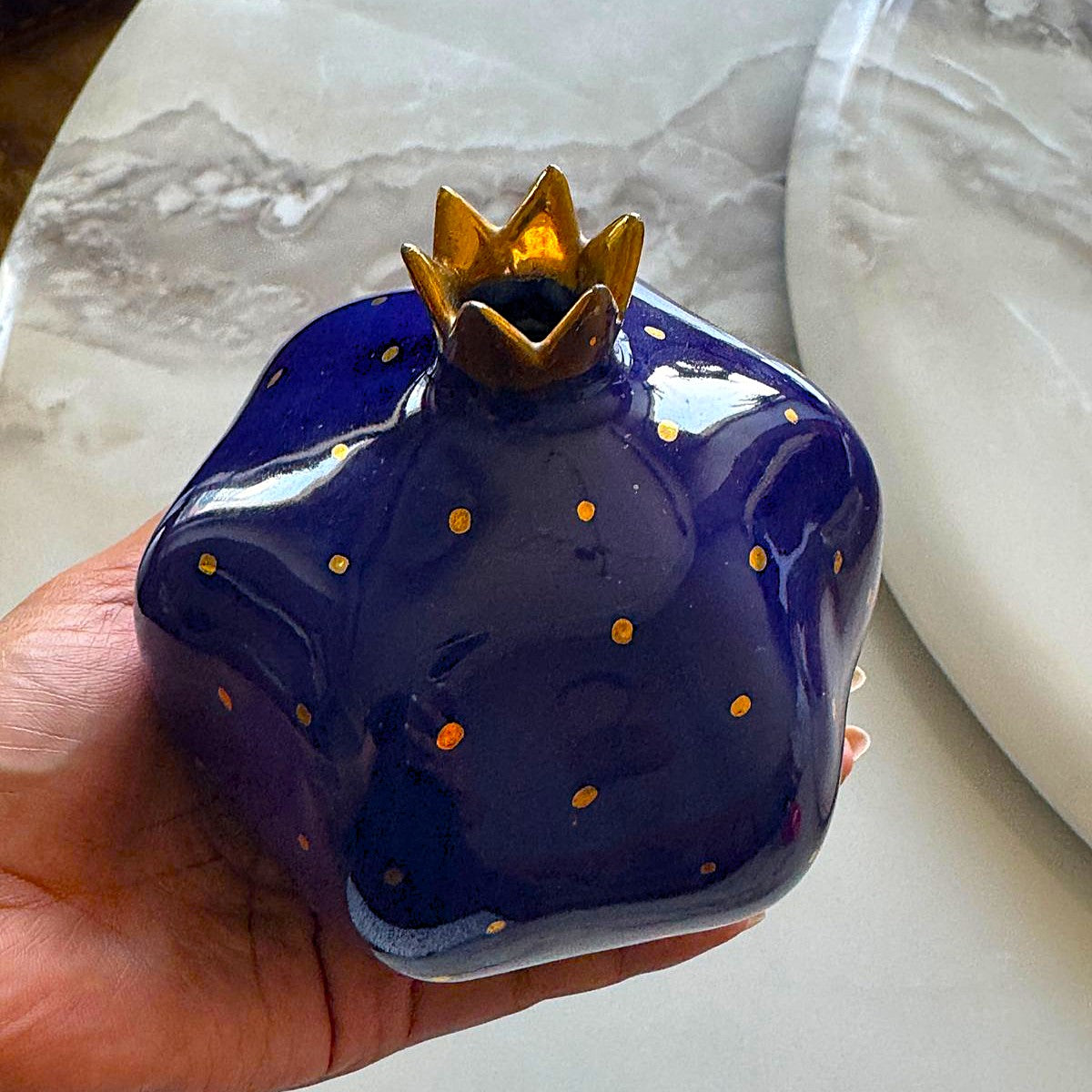 Pomegranate Ceramic Vase – Majestic Blue
