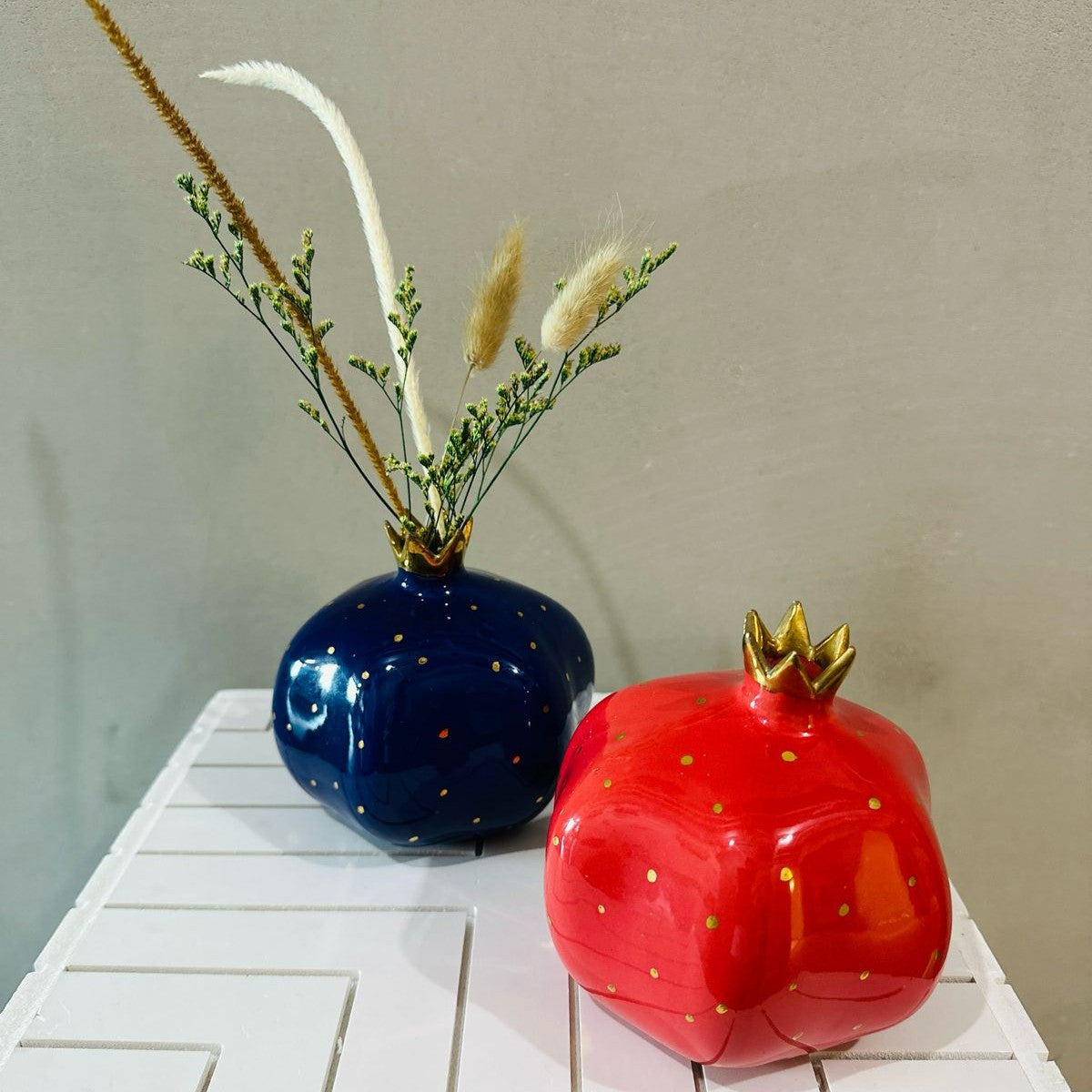 Pomegranate Ceramic Vase – Majestic Blue