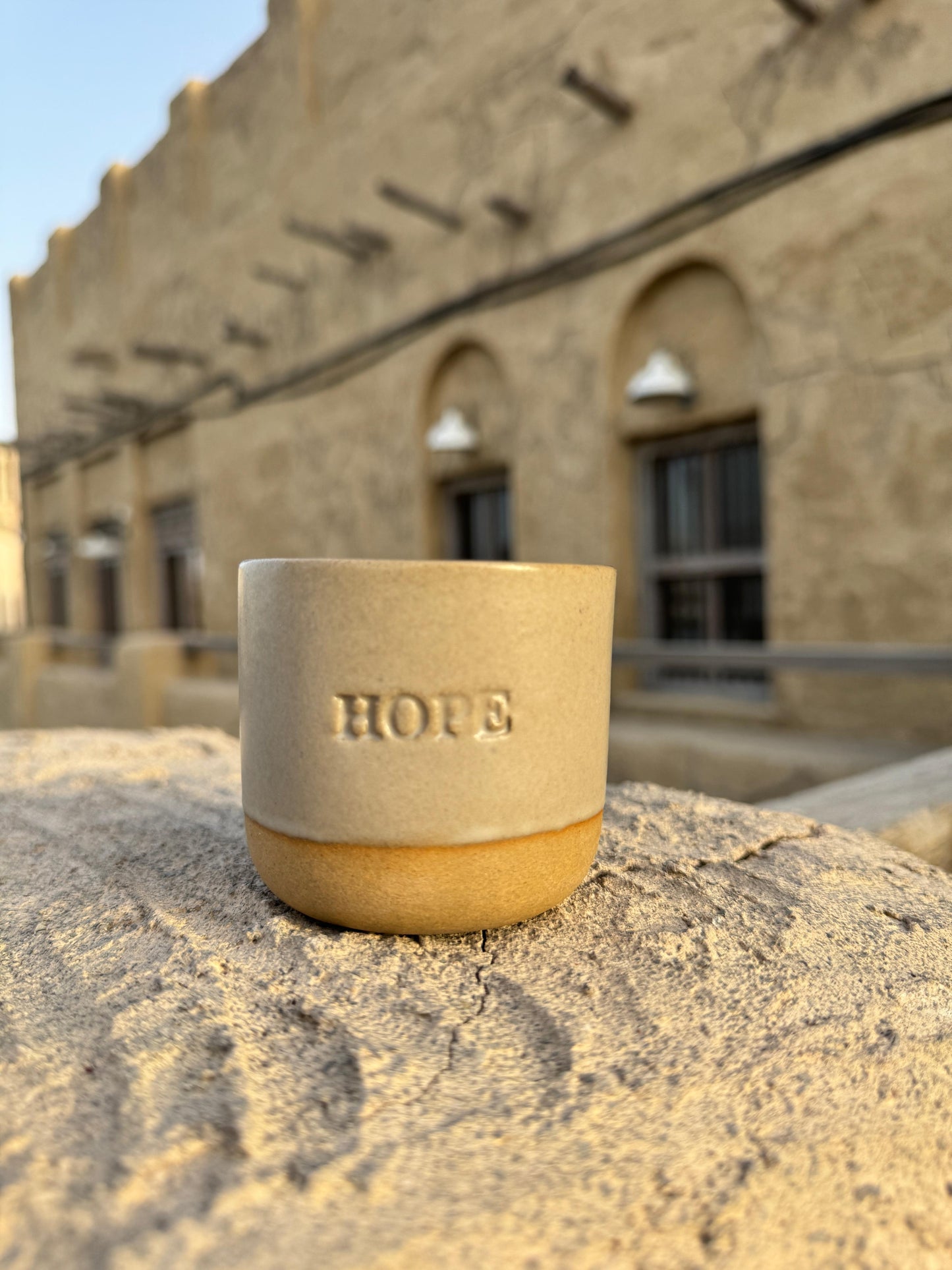 Hope Engraved Single Ceramic Cup - Grey