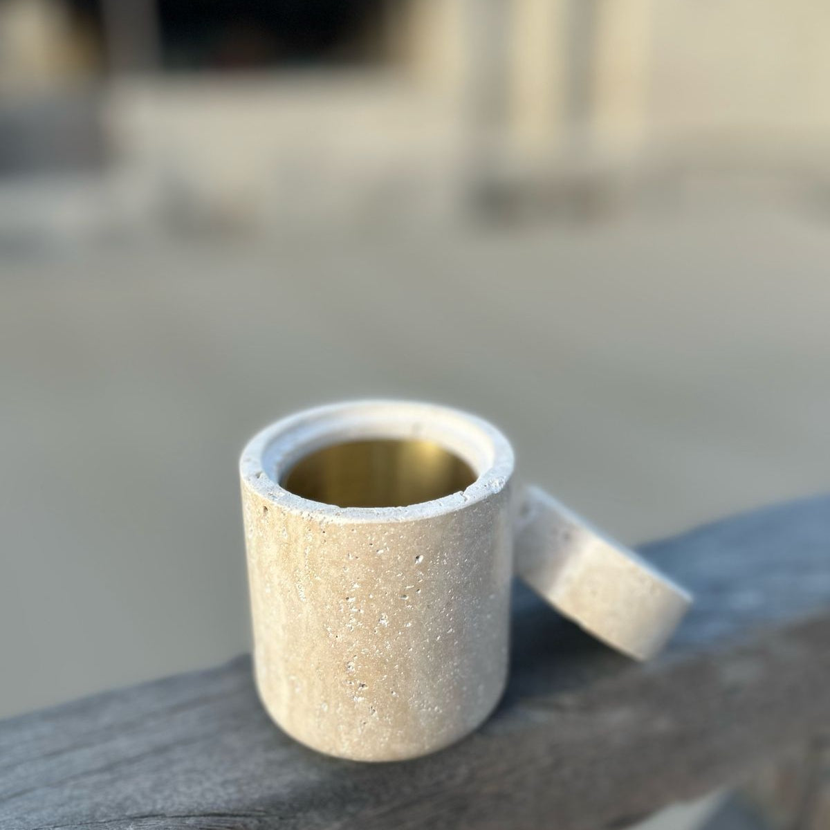 Marble & Brass Accent Jar