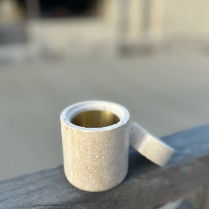 Marble & Brass Accent Jar