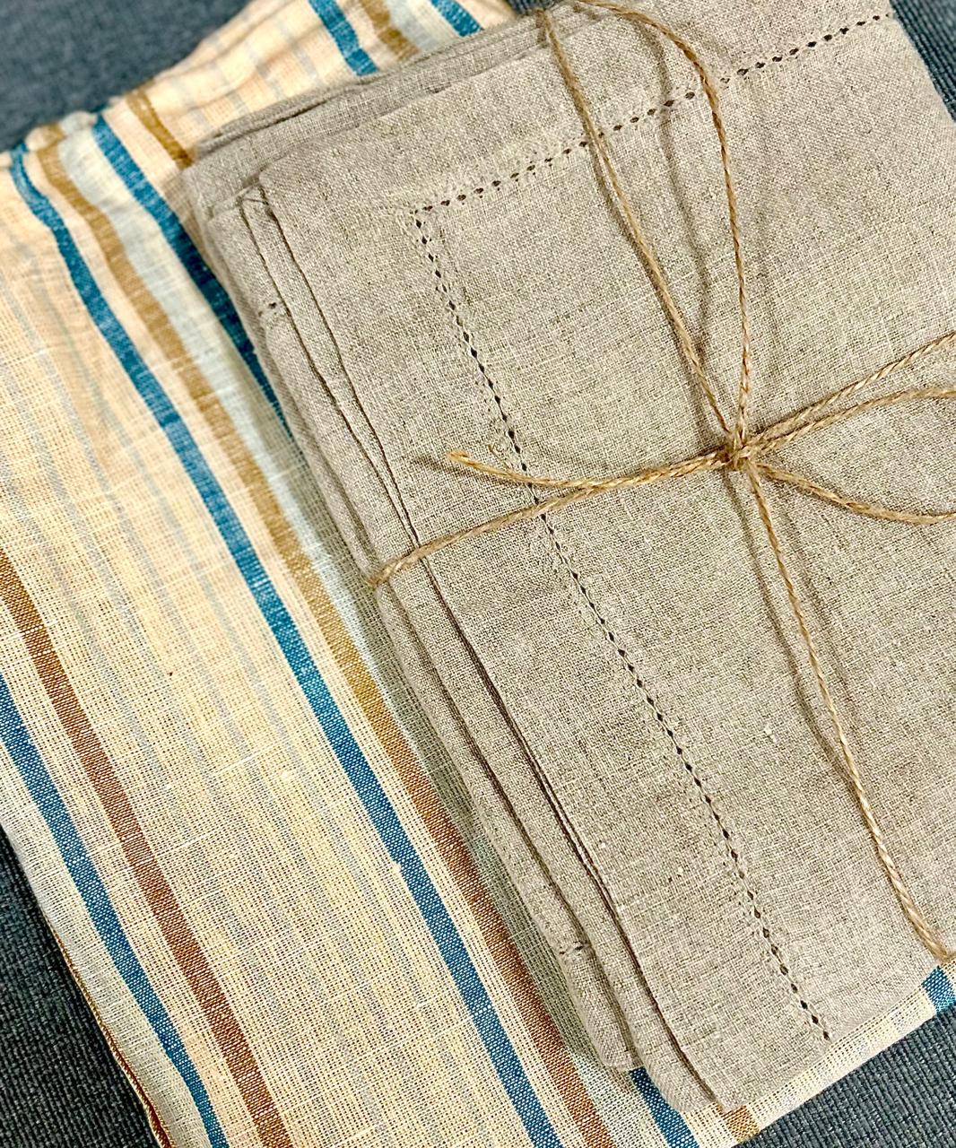 Stone Hemstitched Linen Napkin - Set of 4