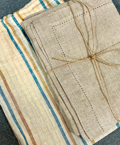 Stone Hemstitched Linen Napkin - Set of 4