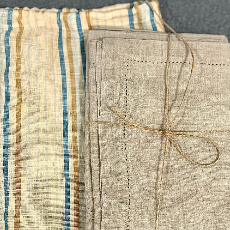 Stone Hemstitched Linen Napkin - Set of 4