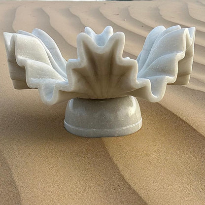 Eira Carved Marble Decorative Centerpiece with Base
