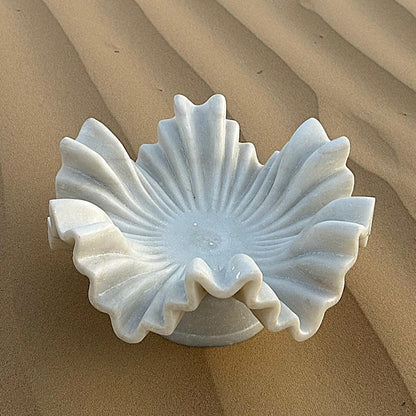Eira Carved Marble Decorative Centerpiece with Base