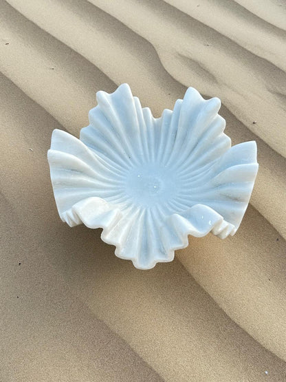 Eira Carved Marble Decorative Centerpiece with Base