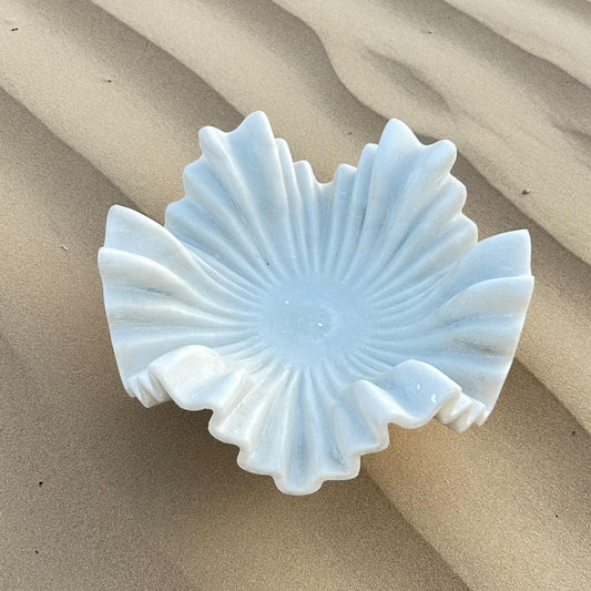 Eira Carved Marble Decorative Centerpiece with Base