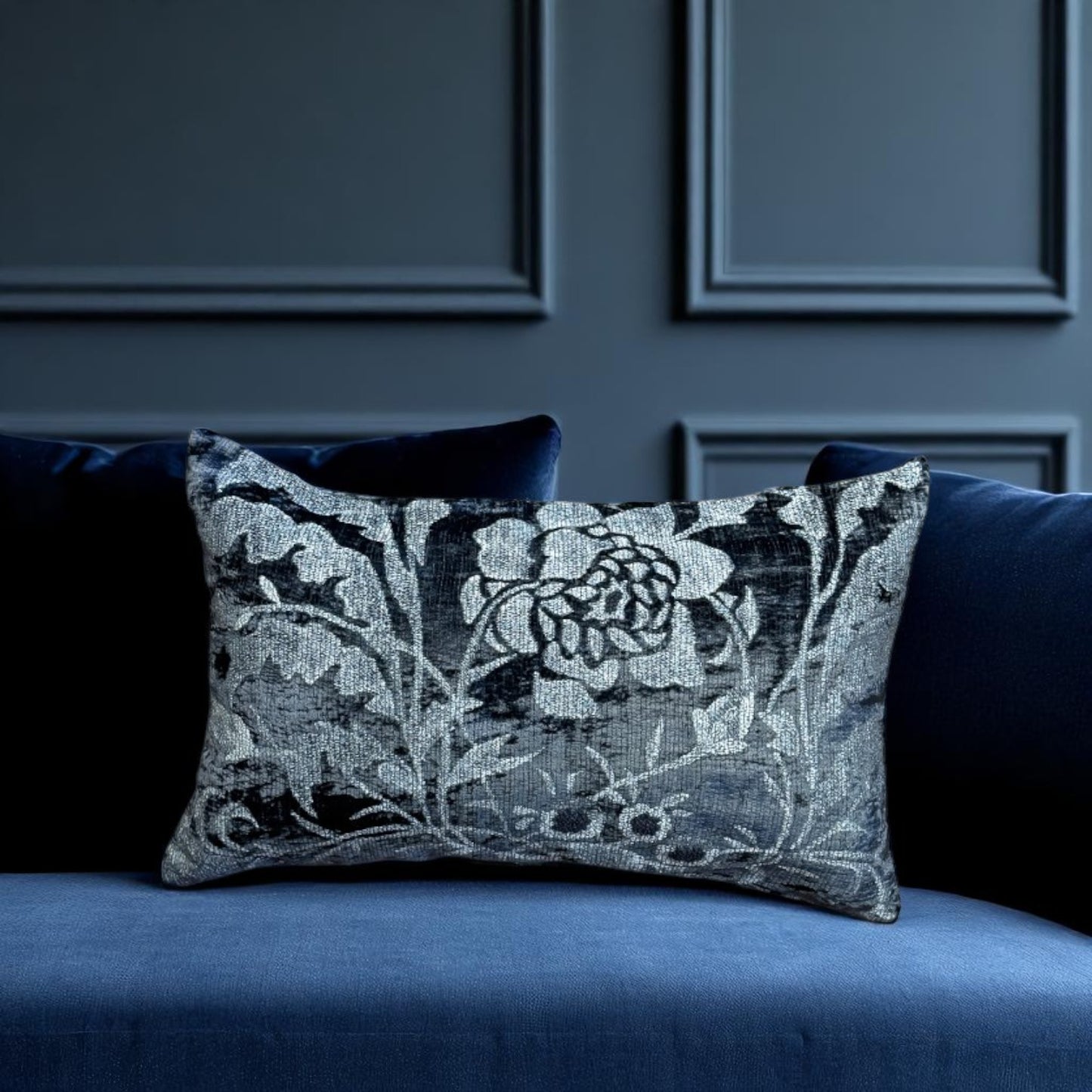 Charcoal Flower Decorative Cushion