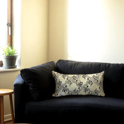 Beige & Gold Handwoven Silk Cushion – 30 x 60 cm