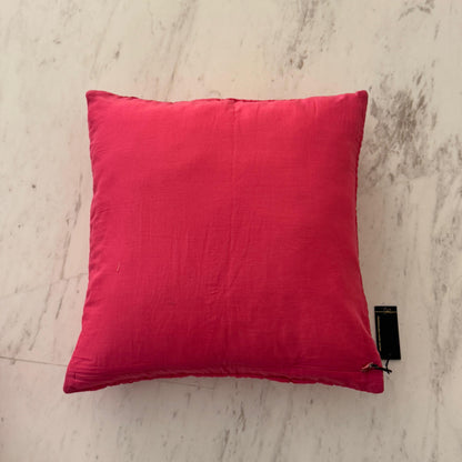 Pink Hand-Quilted Cotton Cushion – 45 x 45 cm
