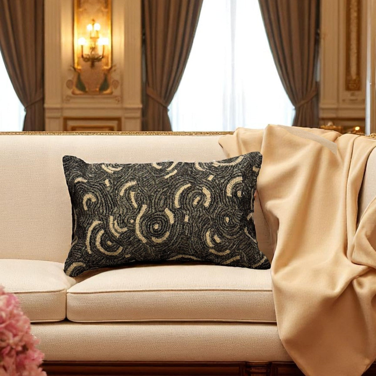 Circular Stitch Decorative Cushion