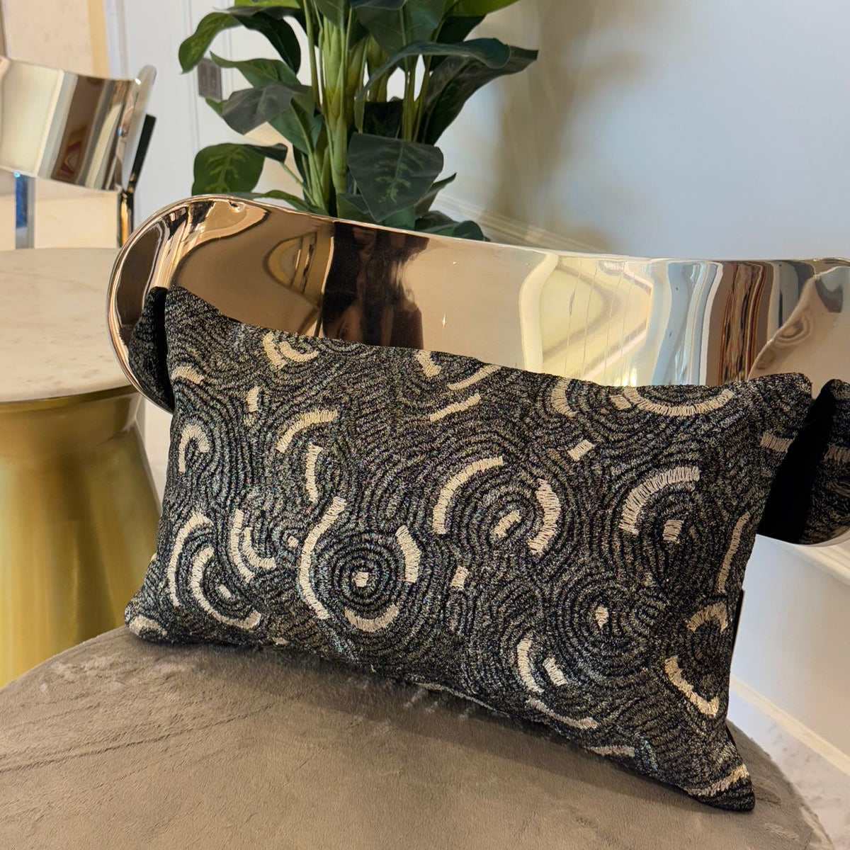 Circular Stitch Decorative Cushion