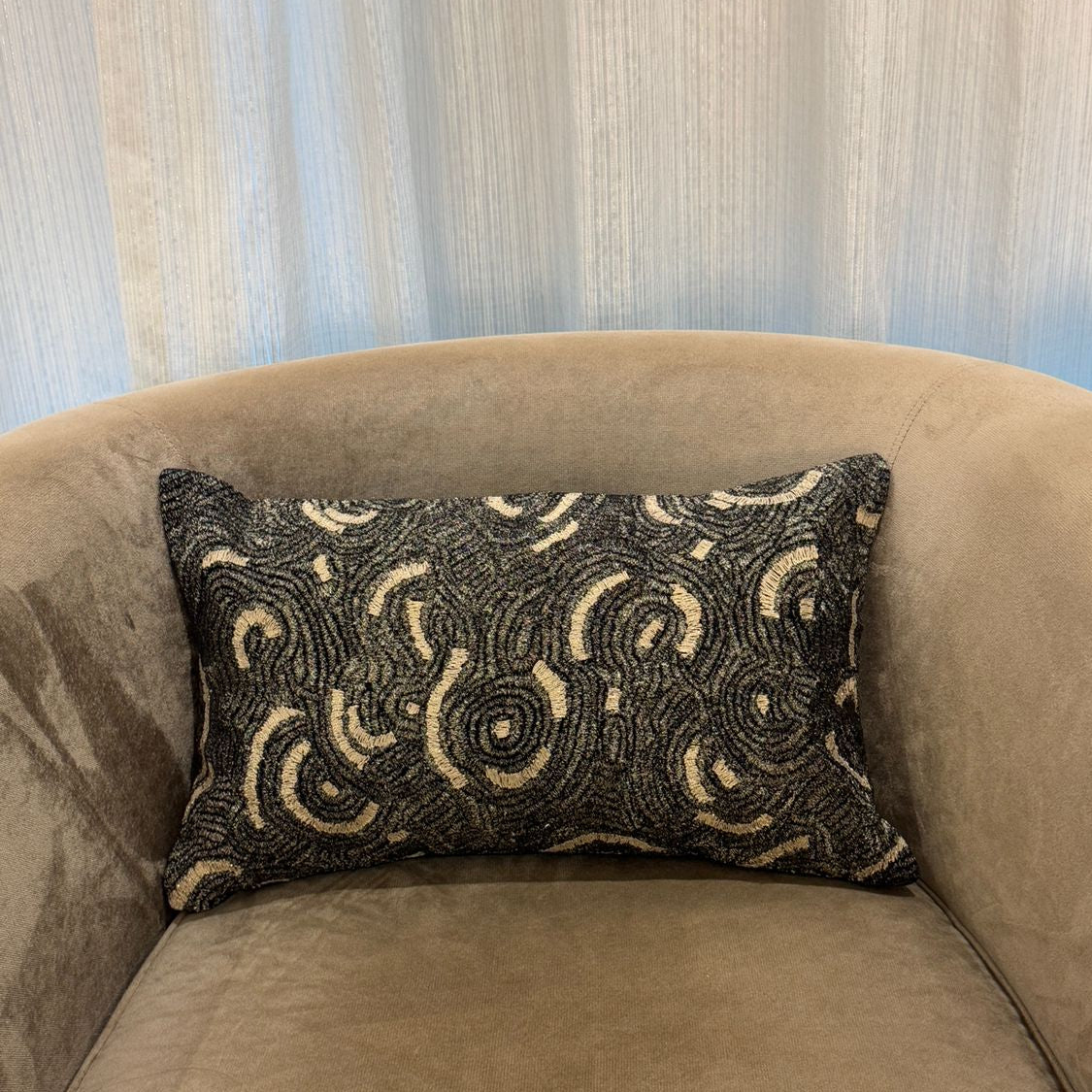 Circular Stitch Decorative Cushion