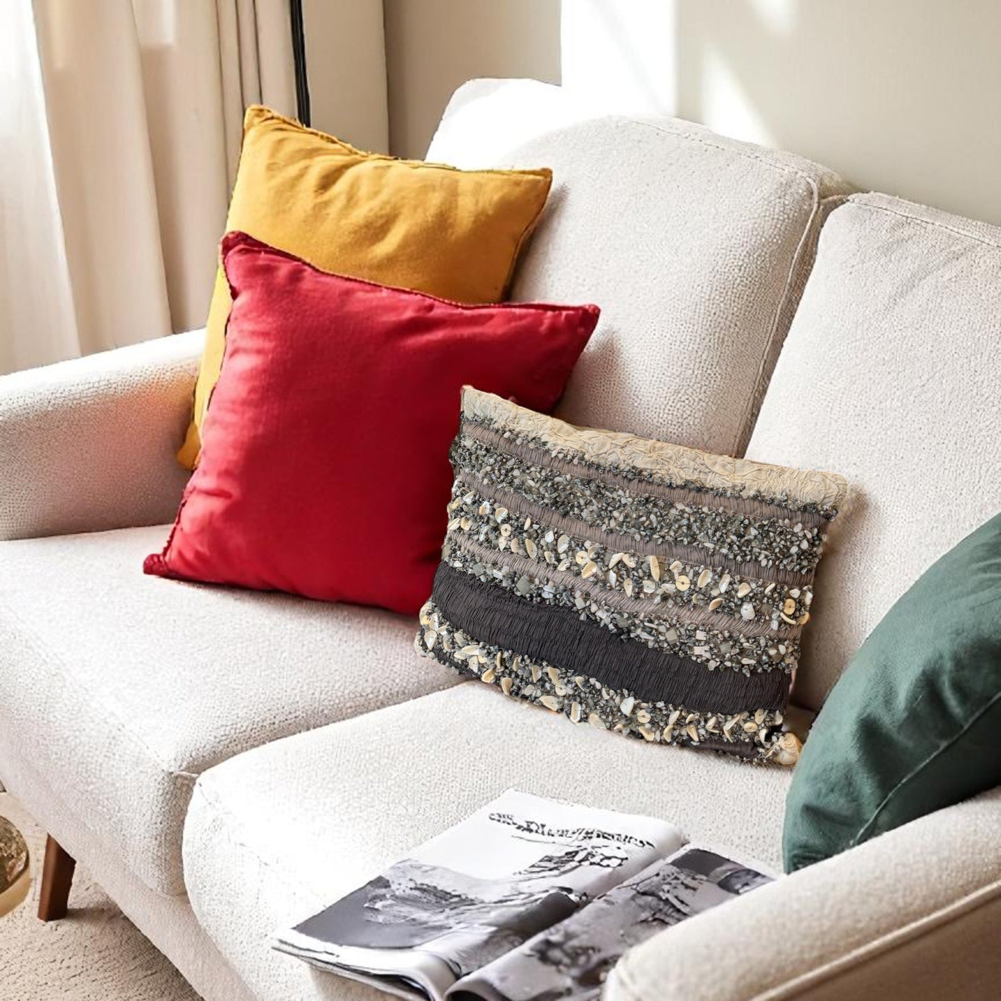 Fiza Handcrafted Textured Cushion – 30 x 40 cm