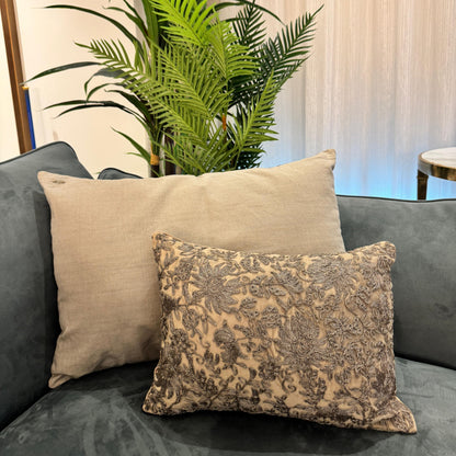 Mysaara Hand-Embroidered Silk Velvet Cushion – 30 x 40 cm