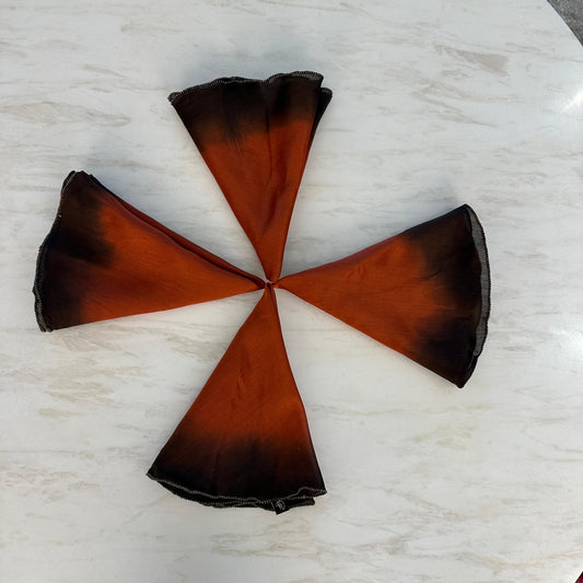 Rust to Charcoal Ombre Round Napkin Set – Set of 4 (50 cm Diameter)