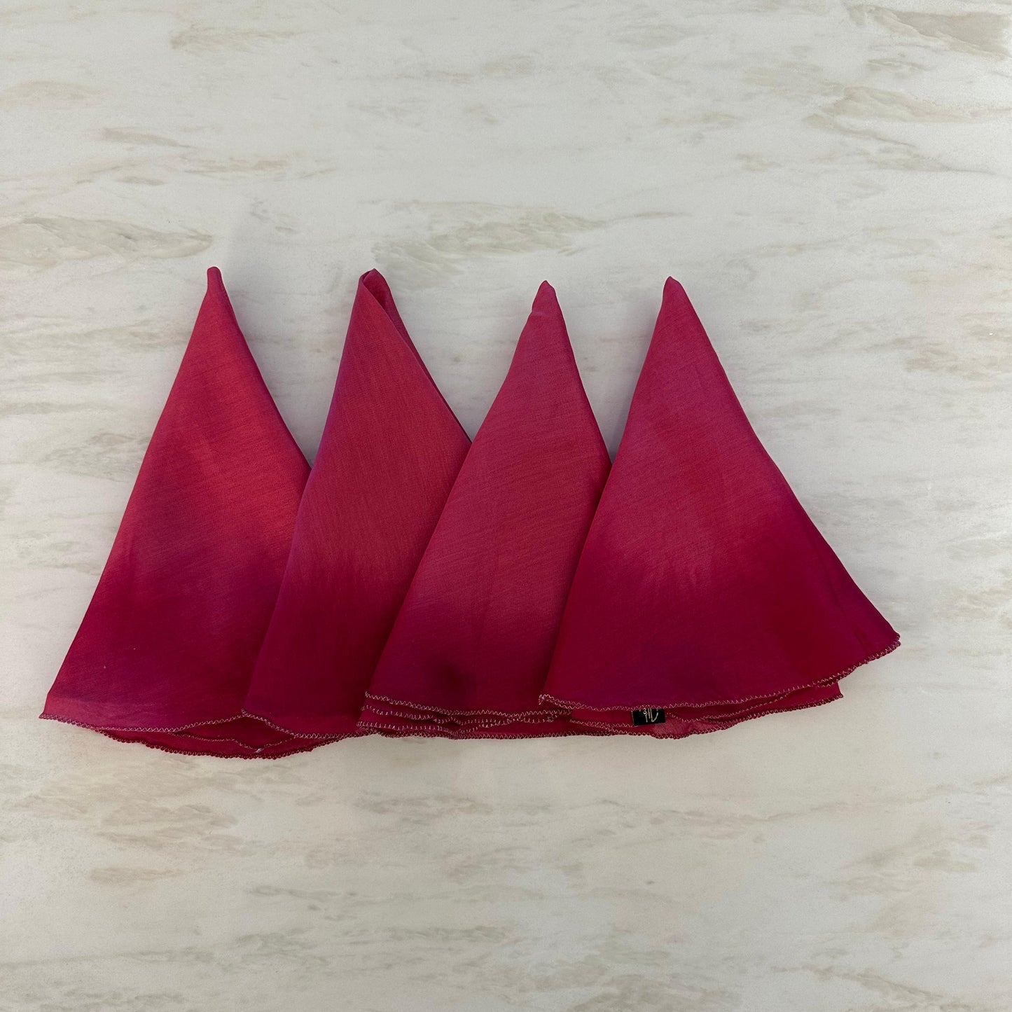 Pink Ombre Embroidered Round Napkin Set – Set of 4 (50 cm Diameter)
