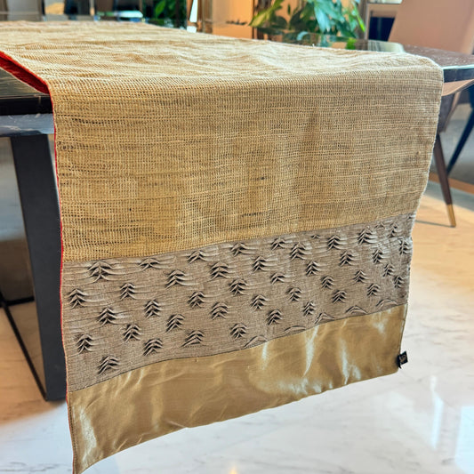 Handcrafted Silk-Jute Panelled Table Runner – 40 x 150 cm