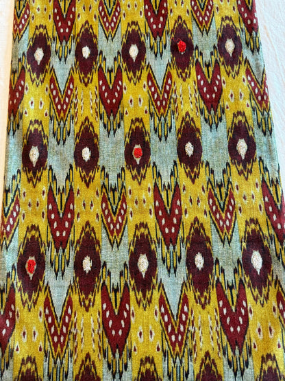 Ikat Woven Embroidered Table Runner with Tassels – 250 x 40 cm