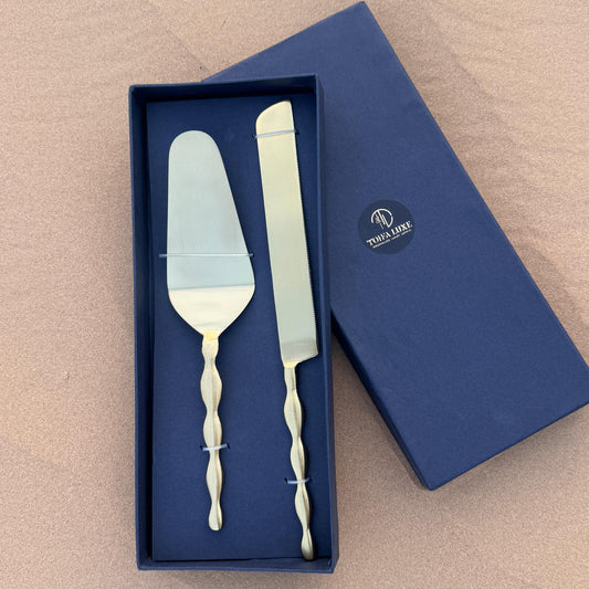 Golden Hour Duo- Cake Knife & Server