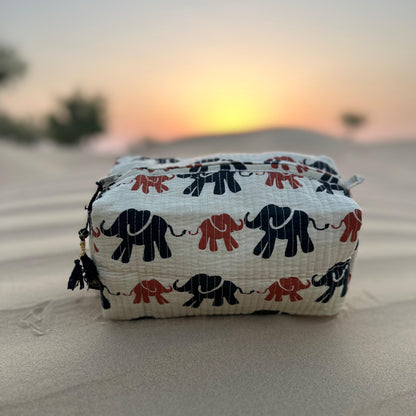 Elephant Parade Handmade Block Printed Pouch - Large