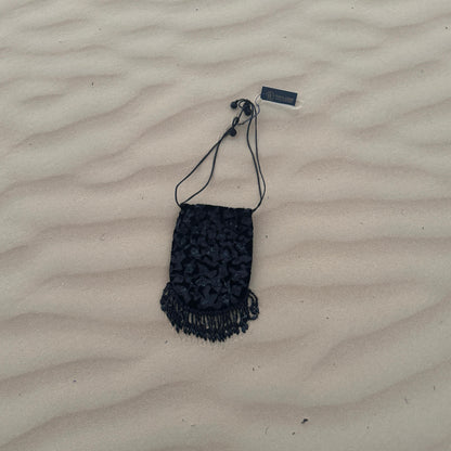 Ruqaya Midnight Fringe Potli Clutch Bag