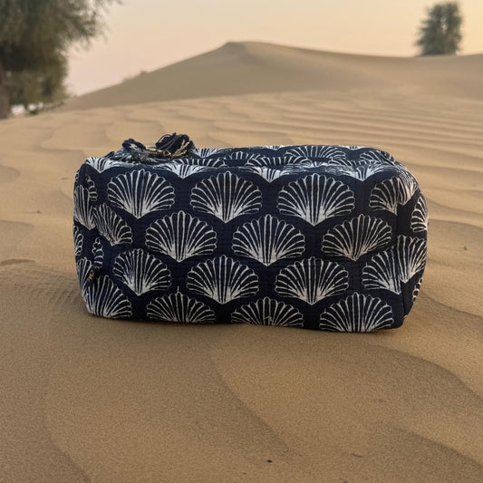 Shell Handmade Block Printed Pouch - Large