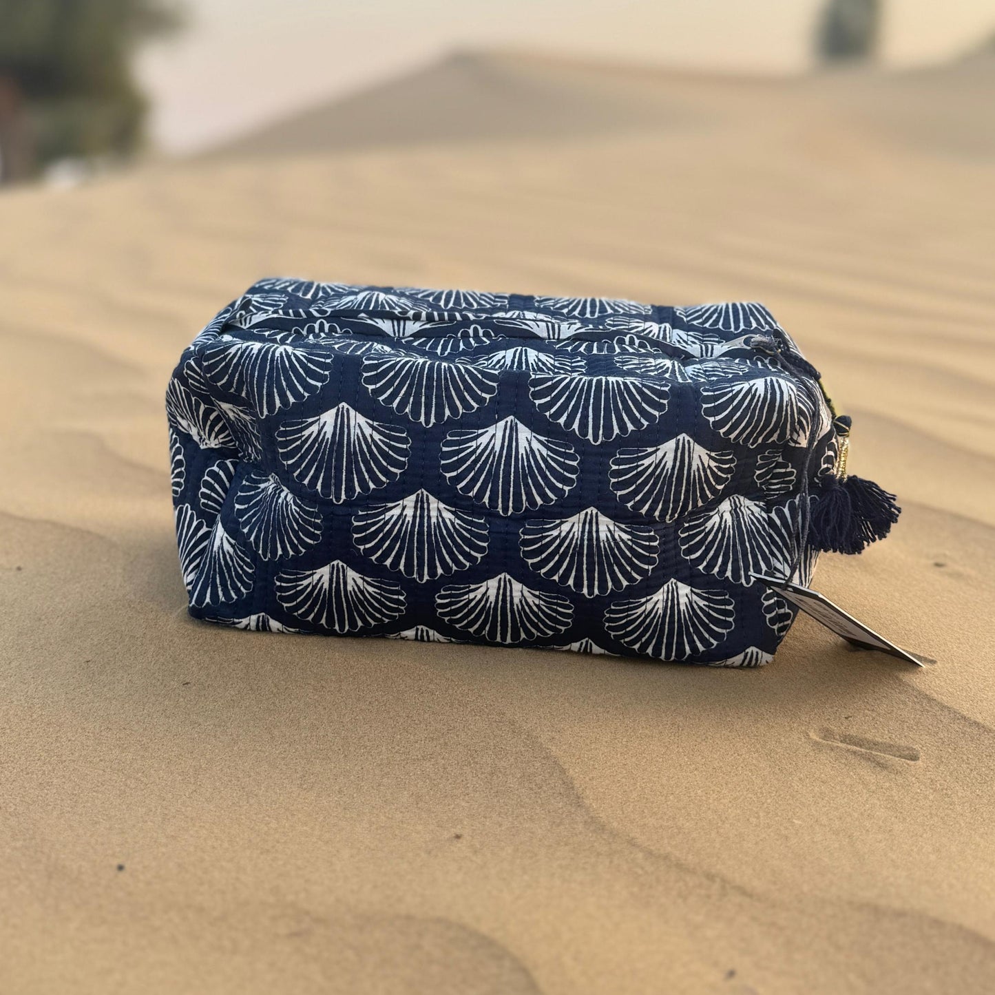 Shell Handmade Block Printed Pouch - Large