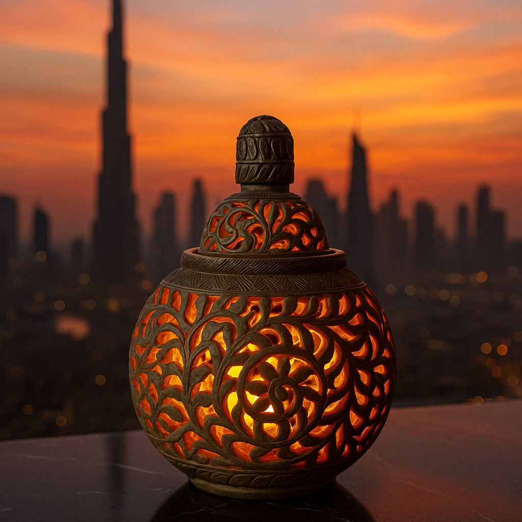 The Majestic Hand-Carved Marble Bukhoor & Diffuser Oil Burner