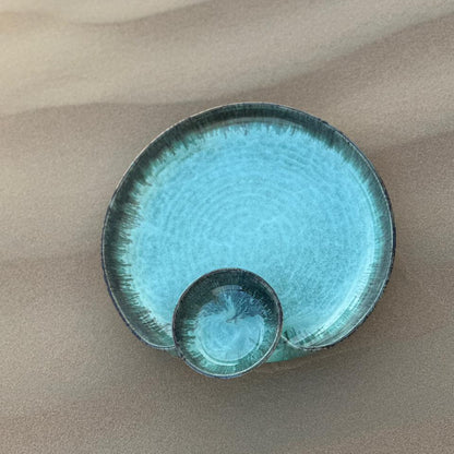 Nahla Handmade Chip & Dip Platter – Big – Light Green