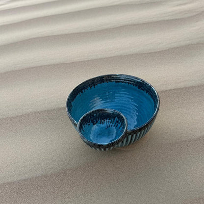 Forest Curve – Handcrafted Ceramic Bowl with Side Dip