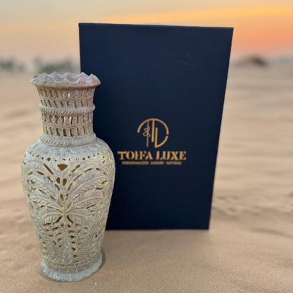 Palm Hand-Carved Marble Vase