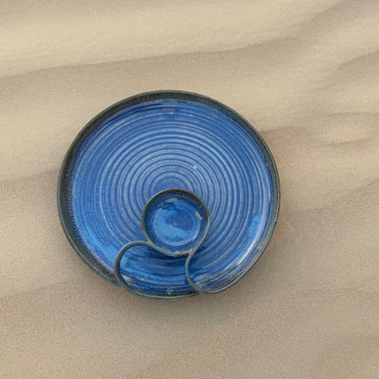 Lujain – Handcrafted Ceramic Chip & Dip Platter - Big