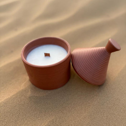 Lume Earth Clay Candle – Handcrafted Soy Wax with Wooden Wick