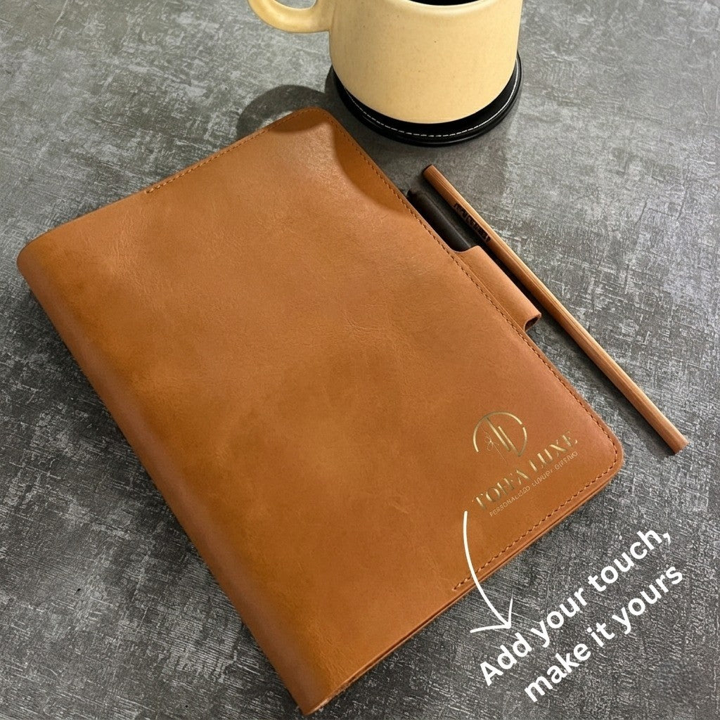 Personalized Premium Leather Diary – Tan