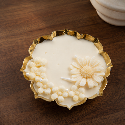 Luxury floral candle lifestyle image