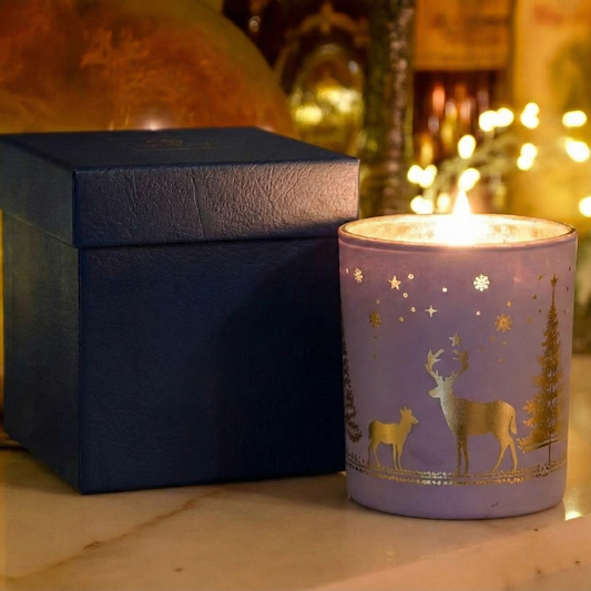 Silver Frost Festive Soy Candle in Gift Box