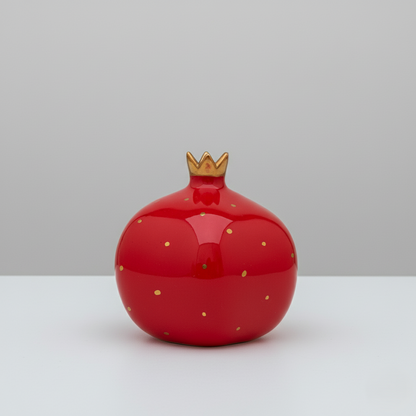 Pomegranate Ceramic Vase – Deep Red