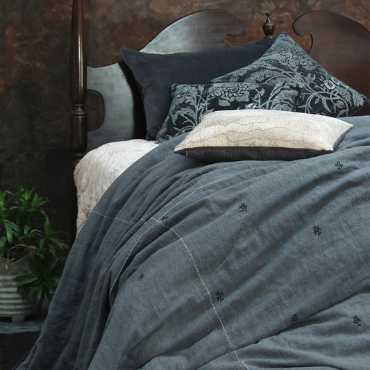 Charcoal Flower Decorative Cushion