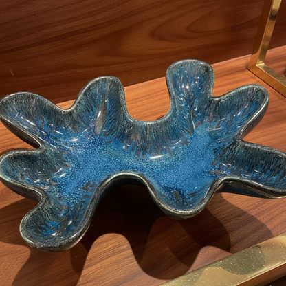 Verdant Glaze Ceramic Centerpiece Tray – Oversized Decorative Serveware