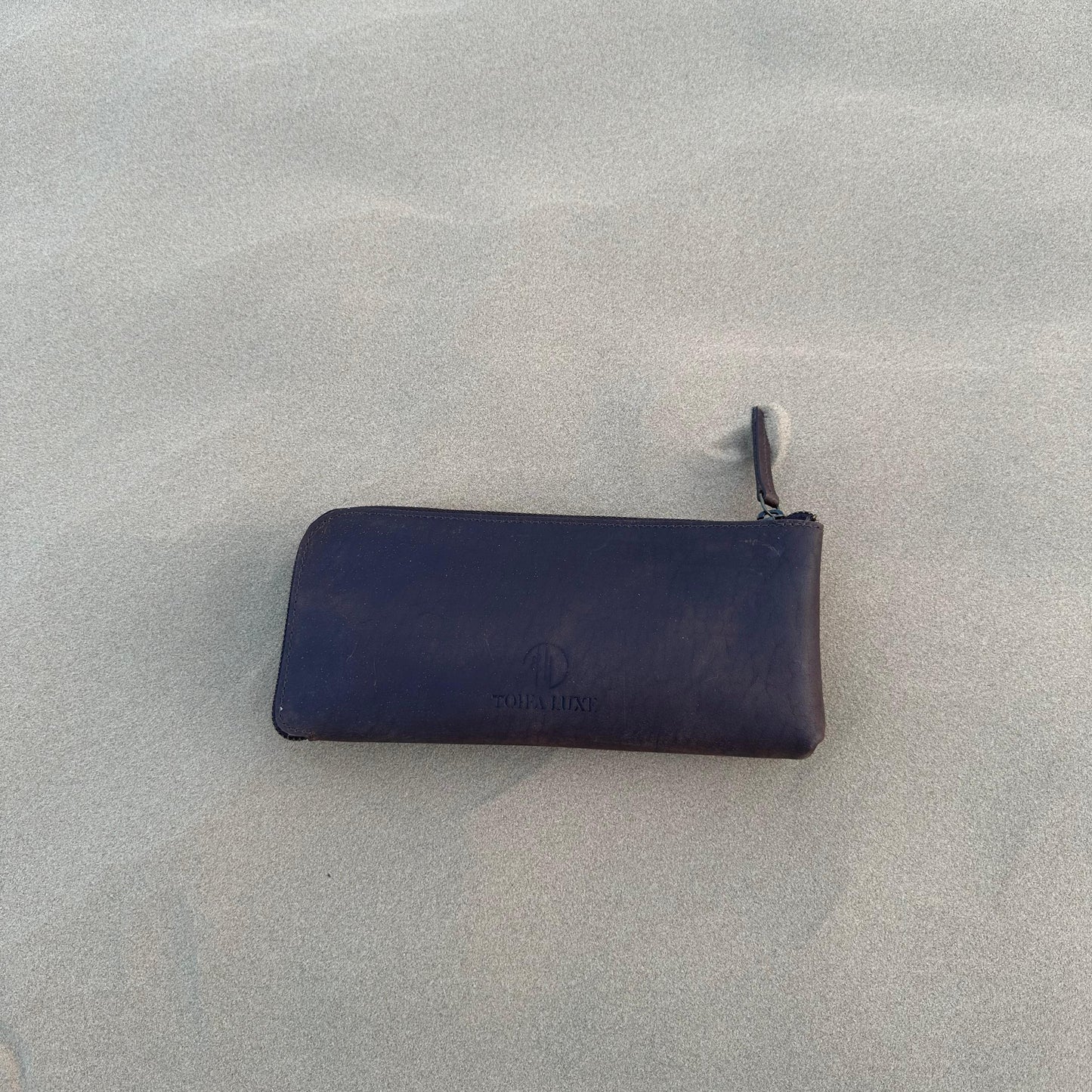 Handcrafted Genuine Leather Zipper Pouch – Brown